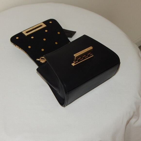 ZAC POSEN EARTHA MINI Pearl Studs Flap Chain Link Shoulder Bag Black NWT - Picture 9 of 10